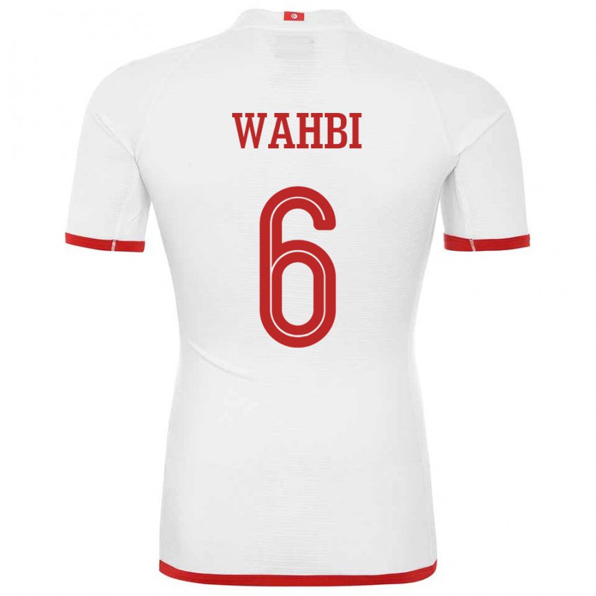 Hombre Camiseta Túnez Gaith Wahbi #6 Blanco 2ª Equipación 22-24 La Camisa Argentina