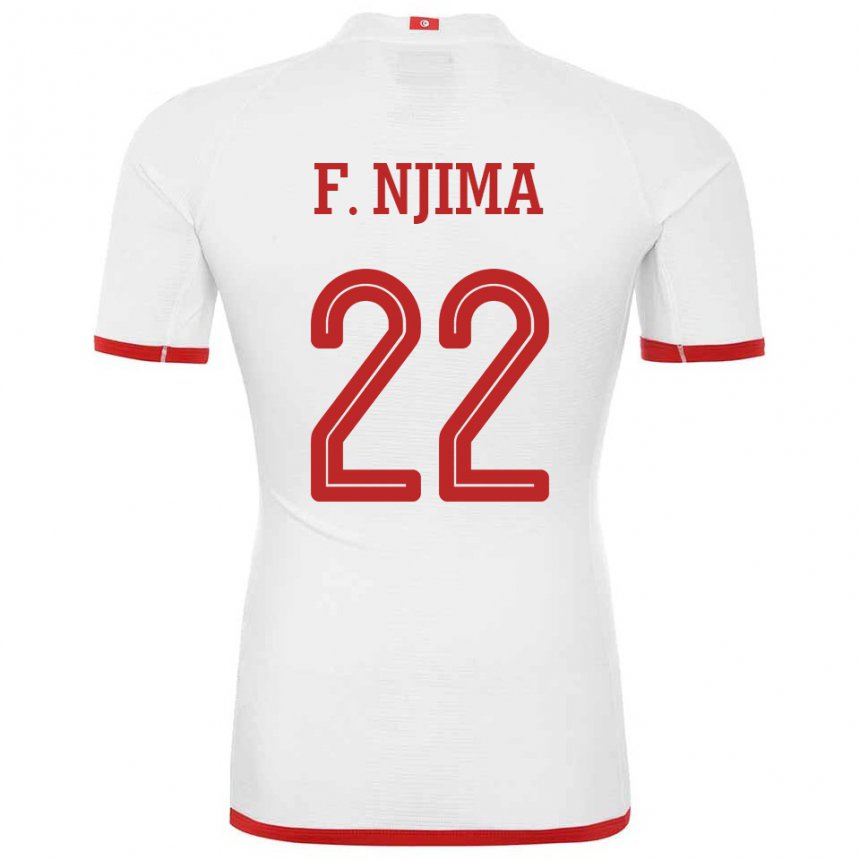 Hombre Camiseta Túnez Firas Ben Njima #22 Blanco 2ª Equipación 22-24 La Camisa Argentina