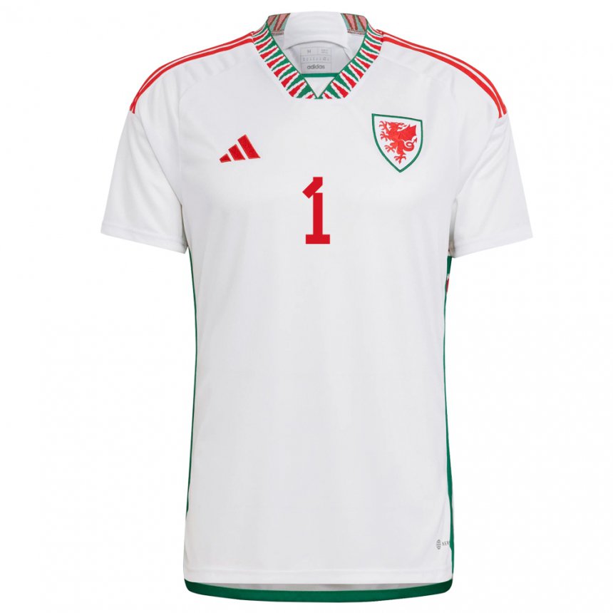 Hombre Camiseta Gales Jo Price #1 Blanco 2ª Equipación 22-24 La Camisa Argentina