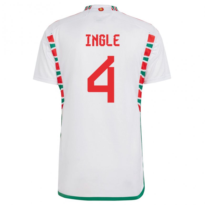 Hombre Camiseta Gales Sophie Ingle #4 Blanco 2ª Equipación 22-24 La Camisa Argentina