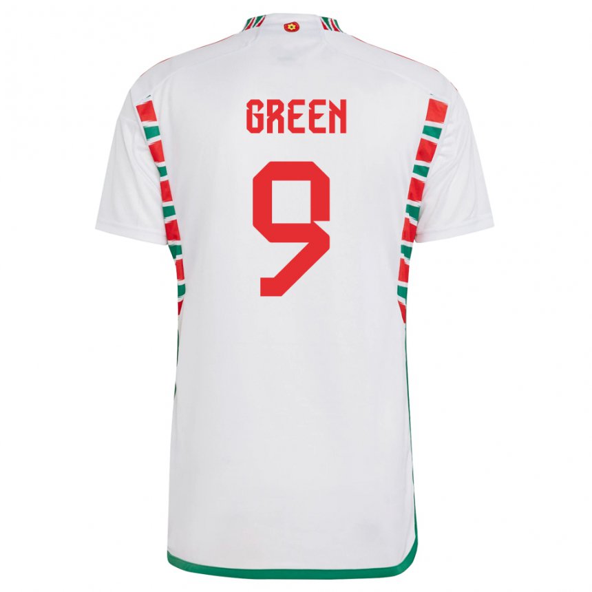 Hombre Camiseta Gales Kayleigh Green #9 Blanco 2ª Equipación 22-24 La Camisa Argentina