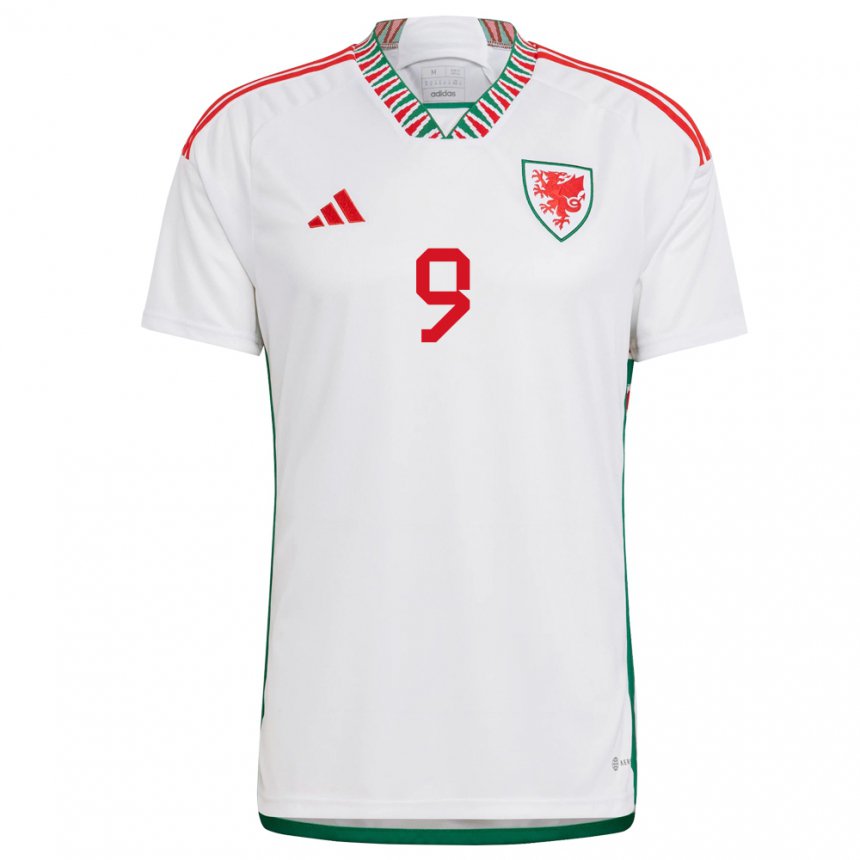 Hombre Camiseta Gales Kayleigh Green #9 Blanco 2ª Equipación 22-24 La Camisa Argentina