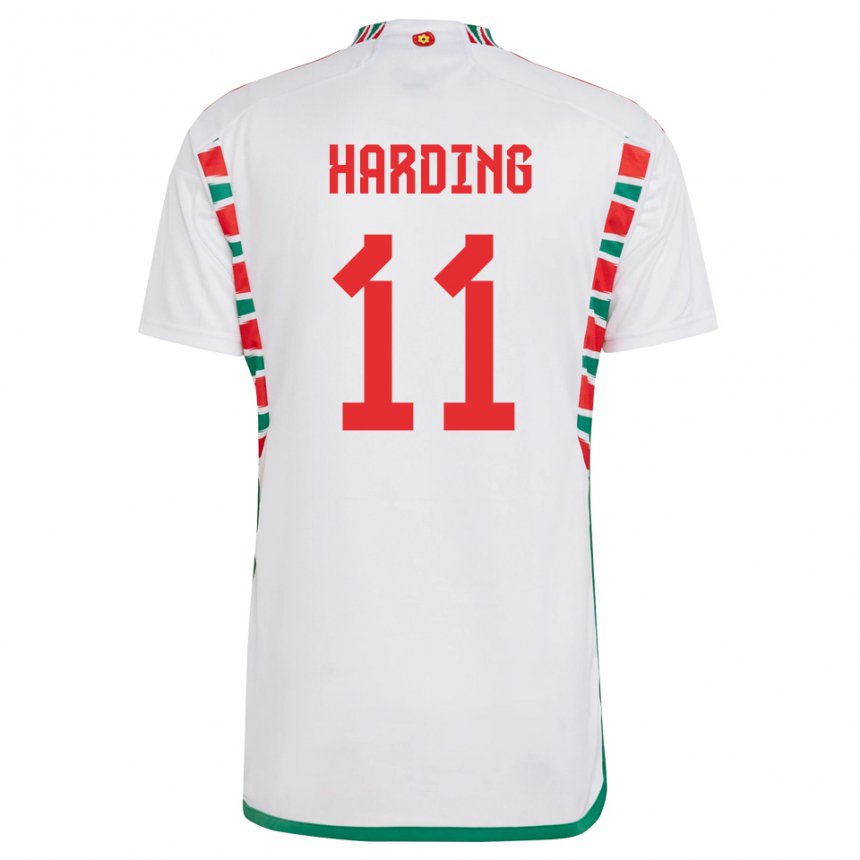 Hombre Camiseta Gales Natasha Harding #11 Blanco 2ª Equipación 22-24 La Camisa Argentina