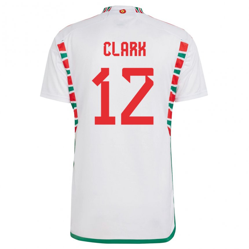 Hombre Camiseta Gales Olivia Clark #12 Blanco 2ª Equipación 22-24 La Camisa Argentina