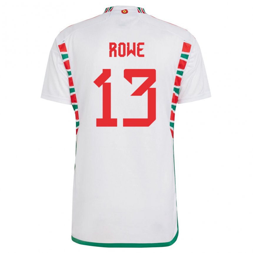 Hombre Camiseta Gales Rachel Rowe #13 Blanco 2ª Equipación 22-24 La Camisa Argentina