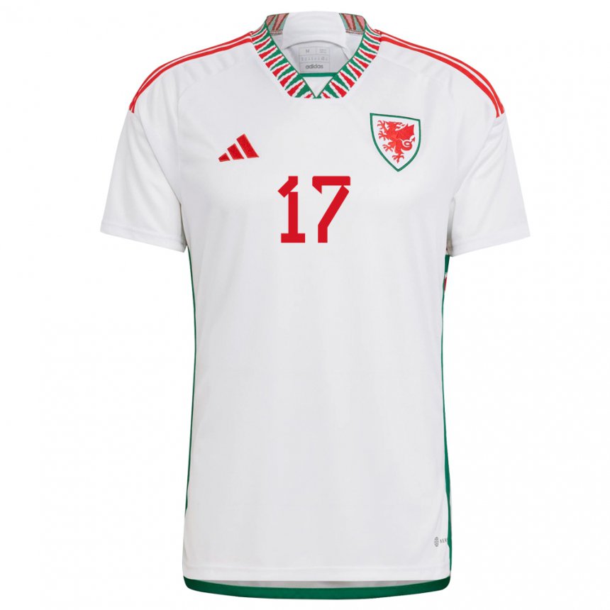 Hombre Camiseta Gales Nadia Lawrence #17 Blanco 2ª Equipación 22-24 La Camisa Argentina