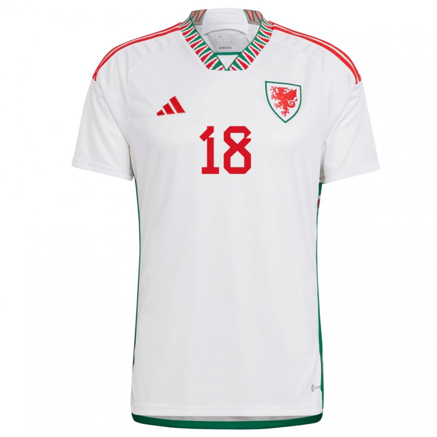 Hombre Camiseta Gales Kylie Nolan #18 Blanco 2ª Equipación 22-24 La Camisa Argentina