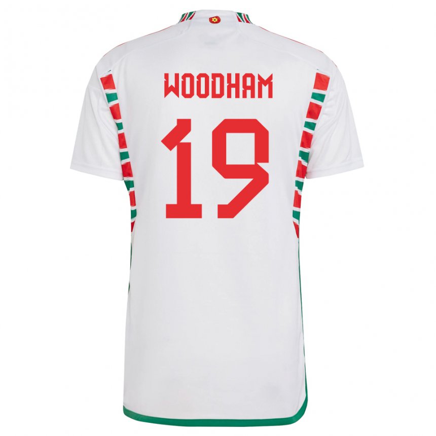 Hombre Camiseta Gales Lily Woodham #19 Blanco 2ª Equipación 22-24 La Camisa Argentina