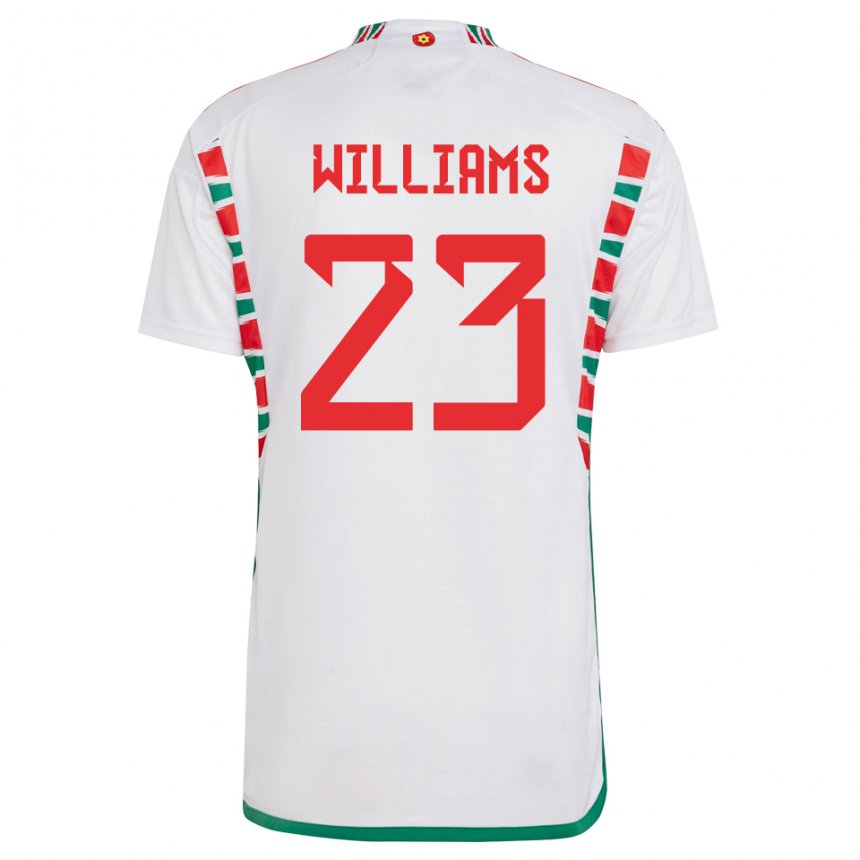 Hombre Camiseta Gales Chloe Williams #23 Blanco 2ª Equipación 22-24 La Camisa Argentina