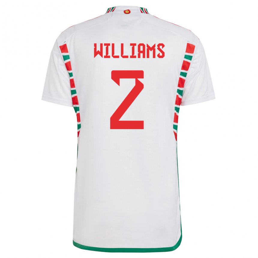 Hombre Camiseta Gales Morgan Williams #2 Blanco 2ª Equipación 22-24 La Camisa Argentina