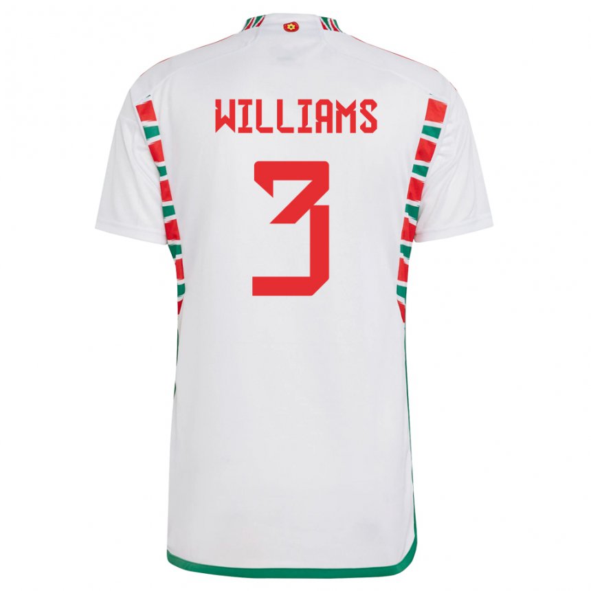 Hombre Camiseta Gales Zac Williams #3 Blanco 2ª Equipación 22-24 La Camisa Argentina