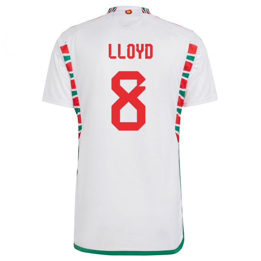 Hombre Camiseta Gales Ben Lloyd #8 Blanco 2ª Equipación 22-24 La Camisa Argentina