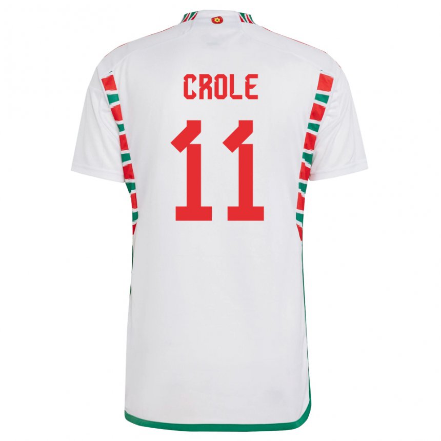 Hombre Camiseta Gales James Crole #11 Blanco 2ª Equipación 22-24 La Camisa Argentina