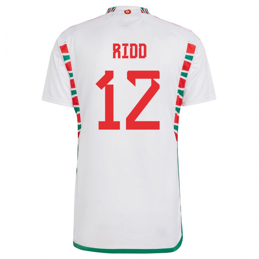 Hombre Camiseta Gales Lewis Ridd #12 Blanco 2ª Equipación 22-24 La Camisa Argentina