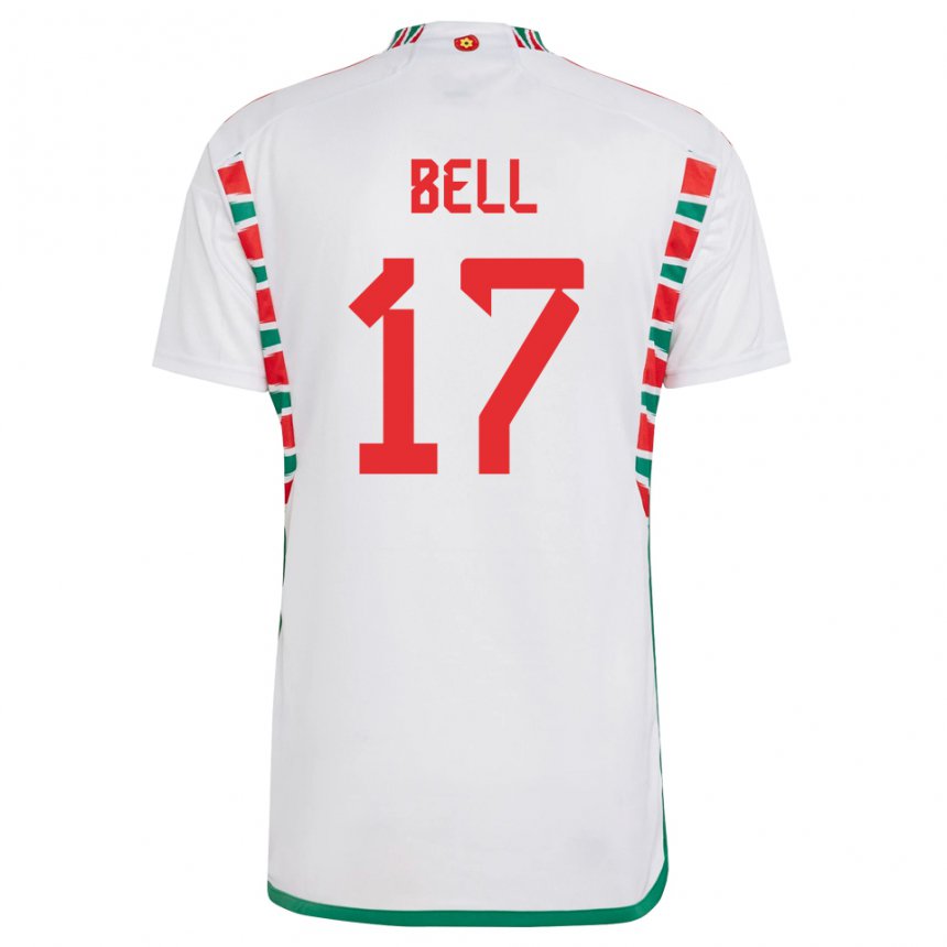 Hombre Camiseta Gales Zac Bell #17 Blanco 2ª Equipación 22-24 La Camisa Argentina