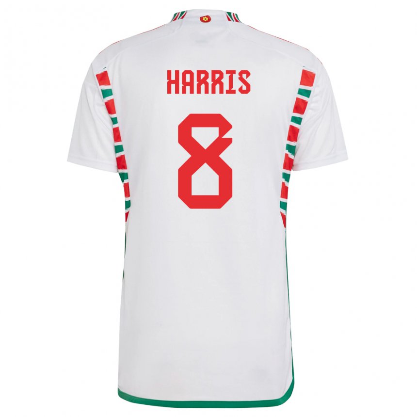 Hombre Camiseta Gales Luke Harris #8 Blanco 2ª Equipación 22-24 La Camisa Argentina