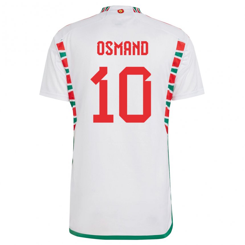 Hombre Camiseta Gales Callum Osmand #10 Blanco 2ª Equipación 22-24 La Camisa Argentina