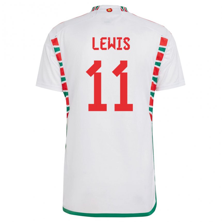 Hombre Camiseta Gales Sonny Lewis #11 Blanco 2ª Equipación 22-24 La Camisa Argentina