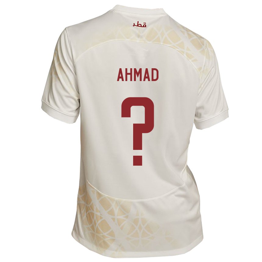 Hombre Camiseta Catar Homam Ahmad #0 Beis Dorado 2ª Equipación 22-24 La Camisa Argentina