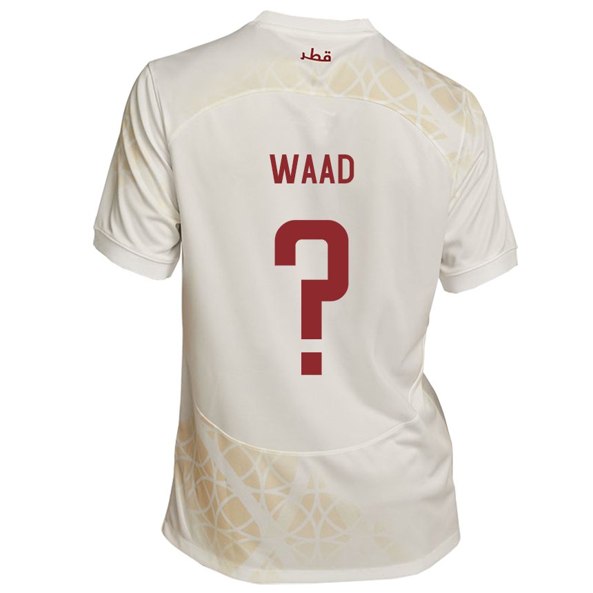 Hombre Camiseta Catar Mohammad Waad #0 Beis Dorado 2ª Equipación 22-24 La Camisa Argentina