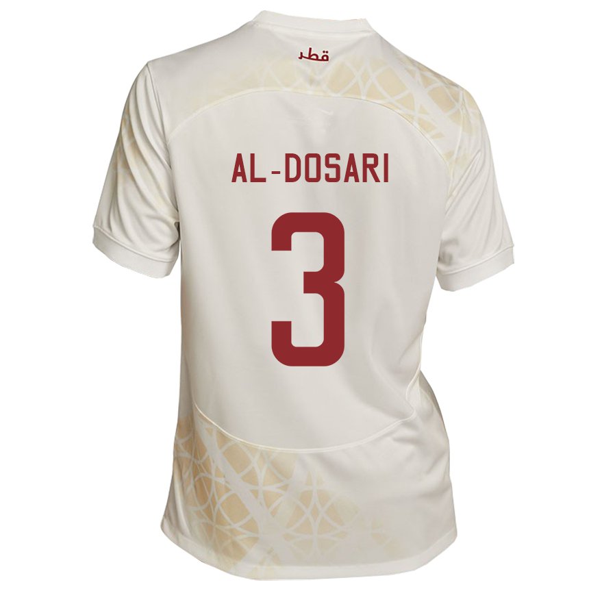 Hombre Camiseta Catar Dana Al Dosari #3 Beis Dorado 2ª Equipación 22-24 La Camisa Argentina