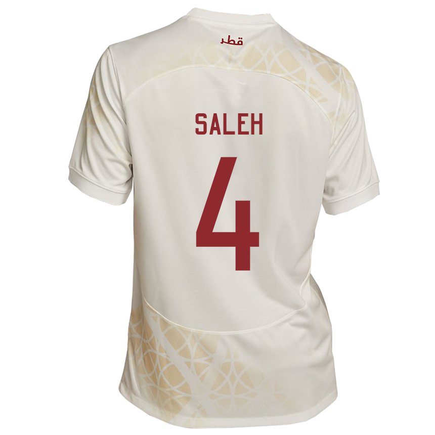 Hombre Camiseta Catar Hagar Saleh #4 Beis Dorado 2ª Equipación 22-24 La Camisa Argentina