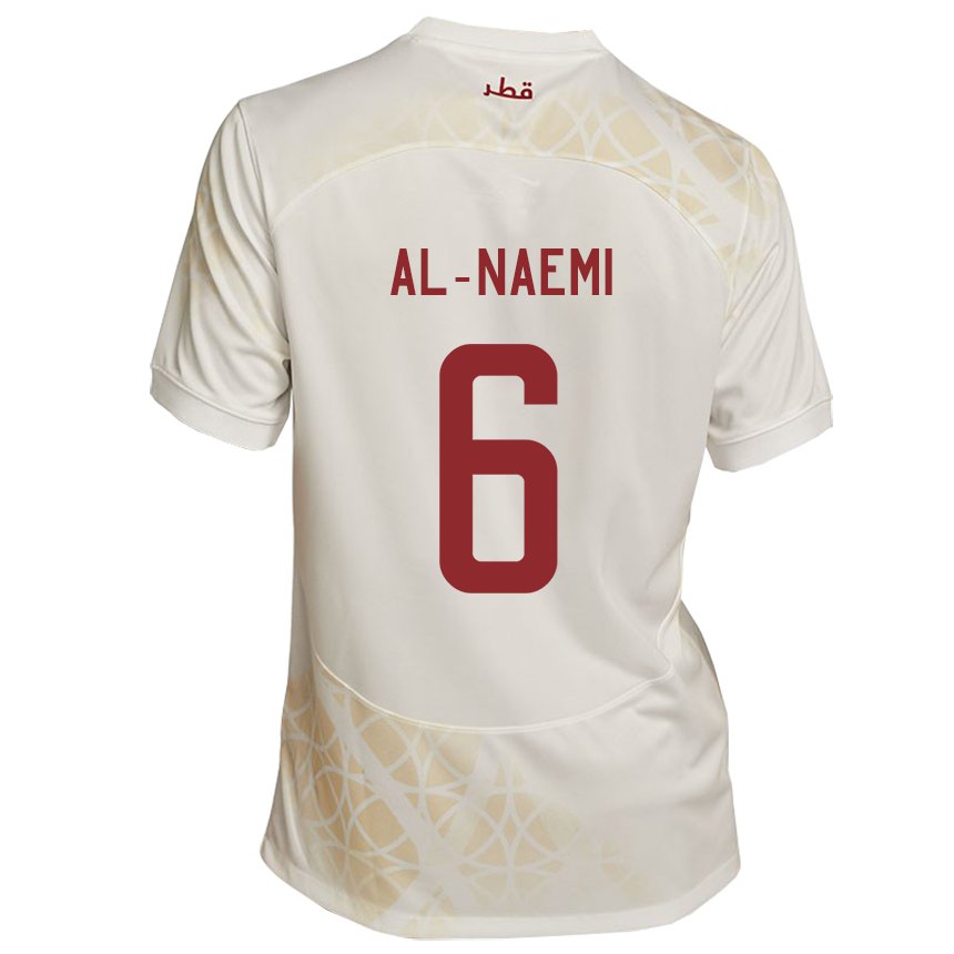 Hombre Camiseta Catar Reem Al Naemi #6 Beis Dorado 2ª Equipación 22-24 La Camisa Argentina