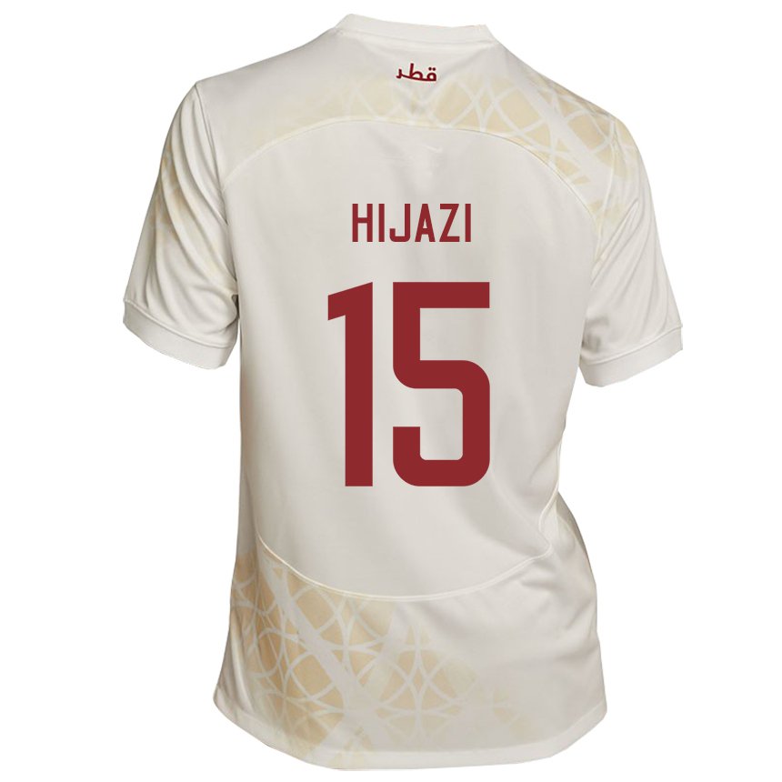 Hombre Camiseta Catar Asalet Hijazi #15 Beis Dorado 2ª Equipación 22-24 La Camisa Argentina