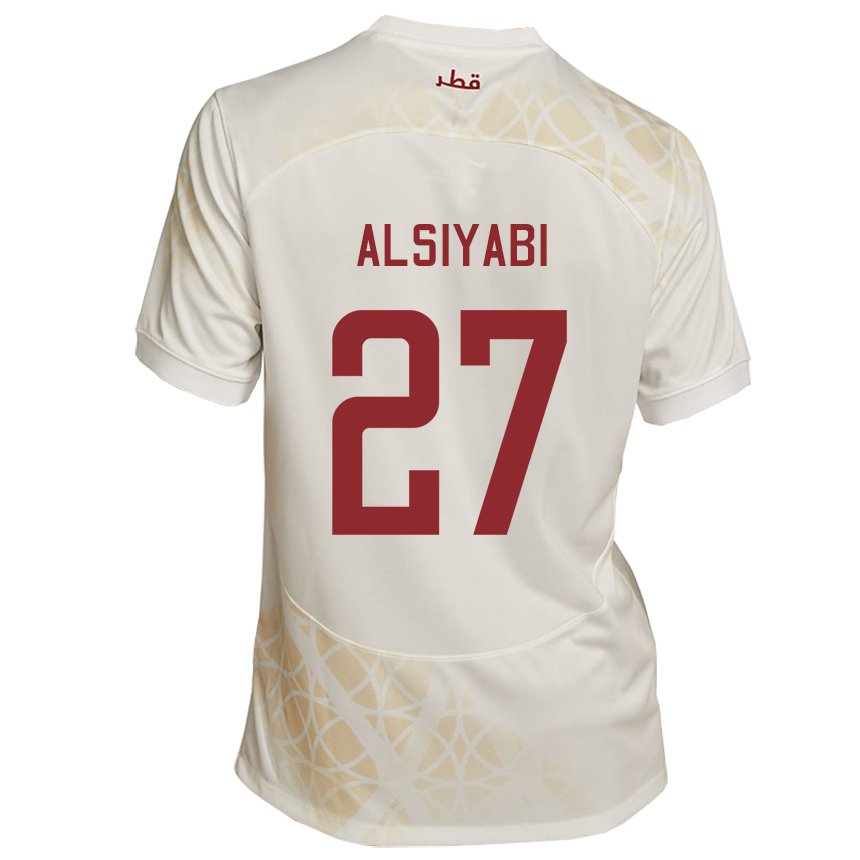 Hombre Camiseta Catar Nasra Alsiyabi #27 Beis Dorado 2ª Equipación 22-24 La Camisa Argentina