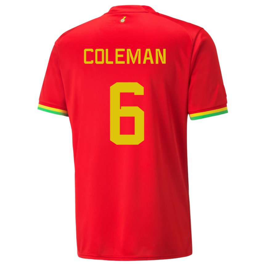 Hombre Camiseta Ghana Ellen Coleman #6 Rojo 2ª Equipación 22-24 La Camisa Argentina