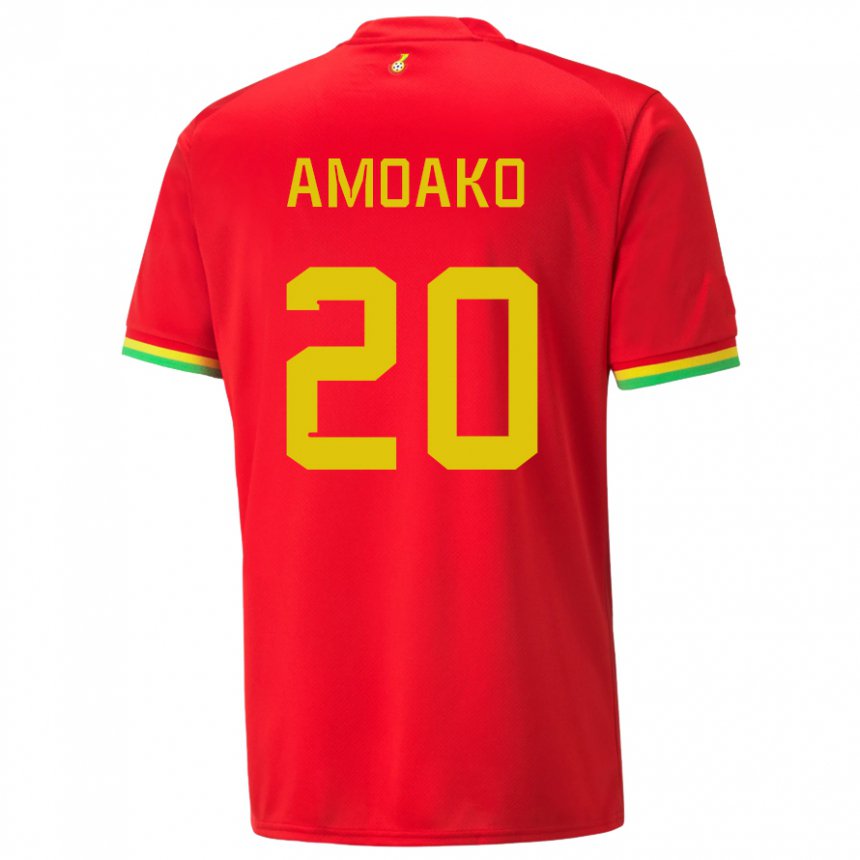 Hombre Camiseta Ghana Linda Amoako #20 Rojo 2ª Equipación 22-24 La Camisa Argentina