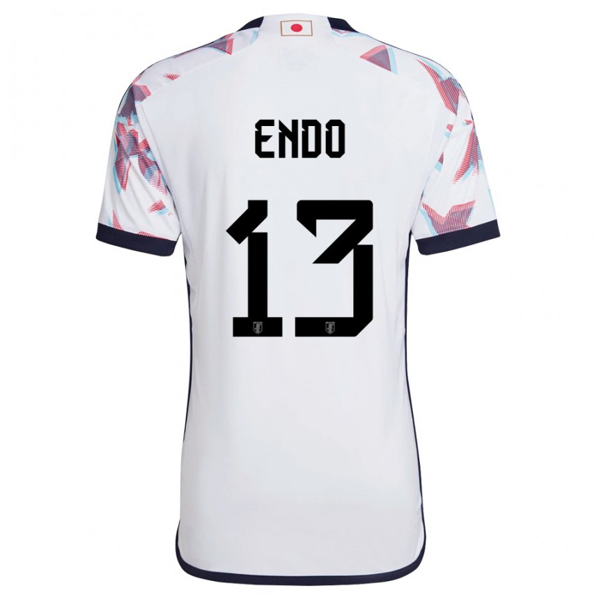 Hombre Camiseta Japón Jun Endo #13 Blanco 2ª Equipación 22-24 La Camisa Argentina