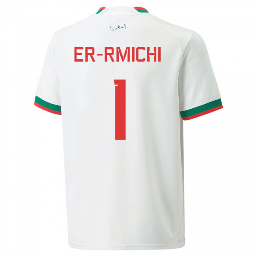 Hombre Camiseta Marruecos Khadija Er Rmichi #1 Blanco 2ª Equipación 22-24 La Camisa Argentina