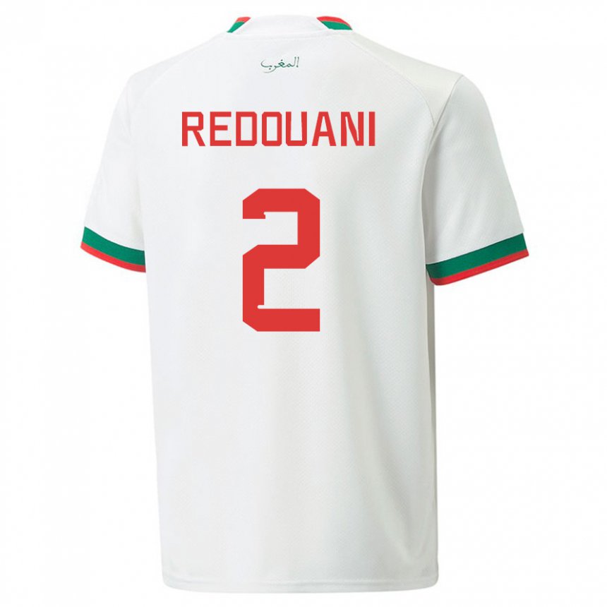 Hombre Camiseta Marruecos Zineb Redouani #2 Blanco 2ª Equipación 22-24 La Camisa Argentina