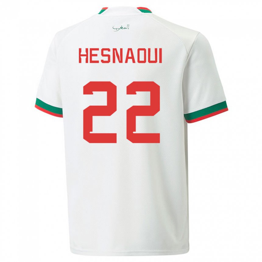 Hombre Camiseta Marruecos Hind Hesnaoui #22 Blanco 2ª Equipación 22-24 La Camisa Argentina