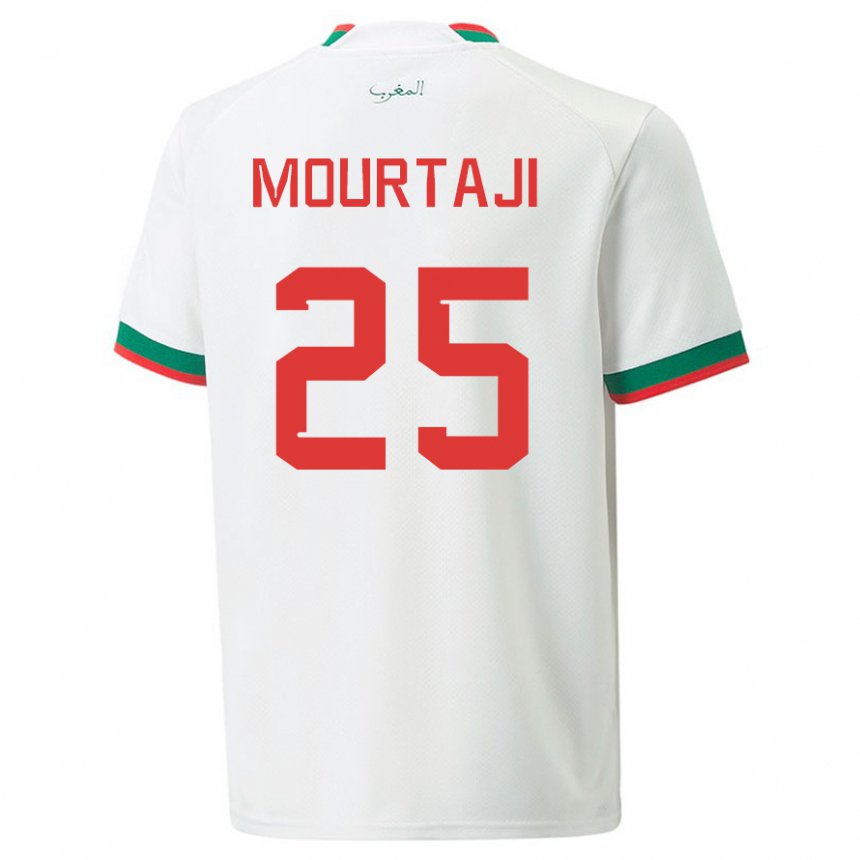 Hombre Camiseta Marruecos Chaymaa Mourtaji #25 Blanco 2ª Equipación 22-24 La Camisa Argentina