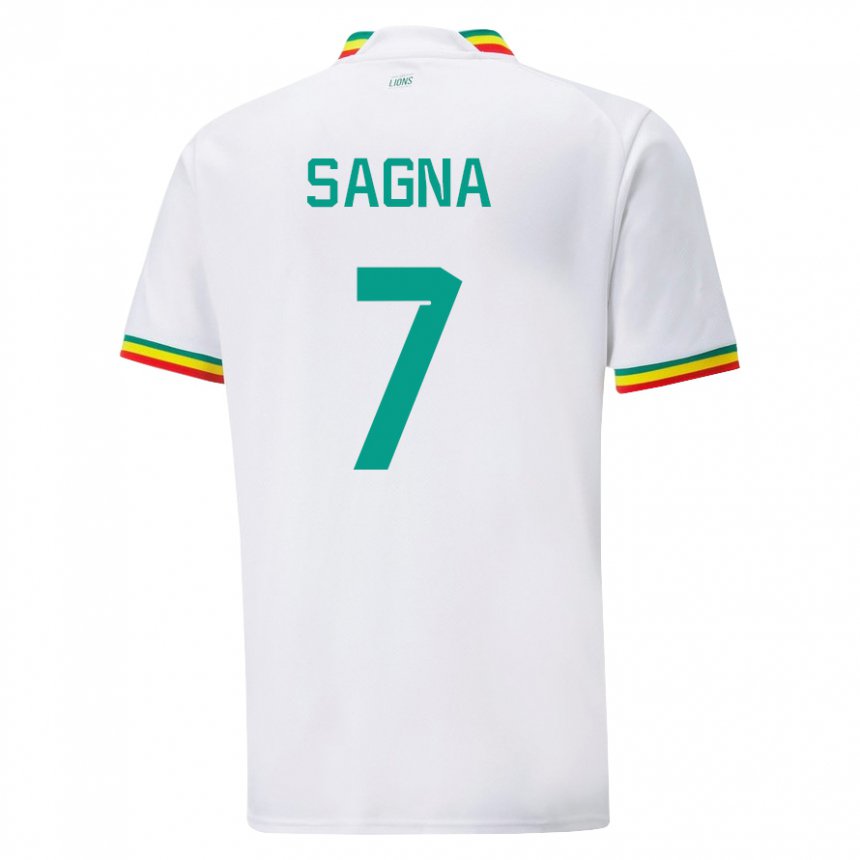 Mujer Camiseta Senegal Amadou Sagna #7 Blanco 1ª Equipación 22-24 La Camisa Argentina