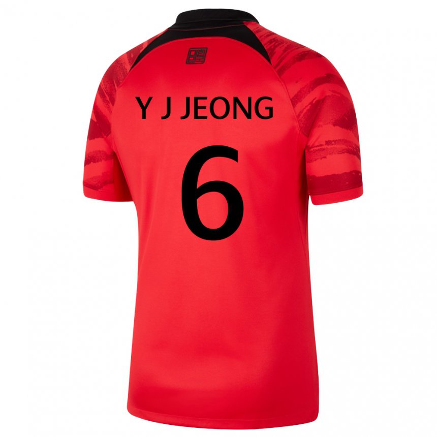 Mujer Camiseta Corea Del Sur Jeong Yu Jin #6 Negro Rojo 1ª Equipación 22-24 La Camisa Argentina