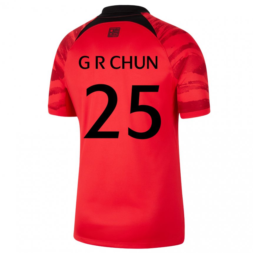 Mujer Camiseta Corea Del Sur Chun Ga Ram #25 Negro Rojo 1ª Equipación 22-24 La Camisa Argentina