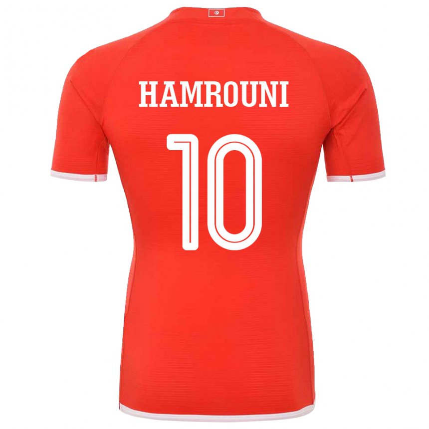 Mujer Camiseta Túnez Rayen Hamrouni #10 Rojo 1ª Equipación 22-24 La Camisa Argentina