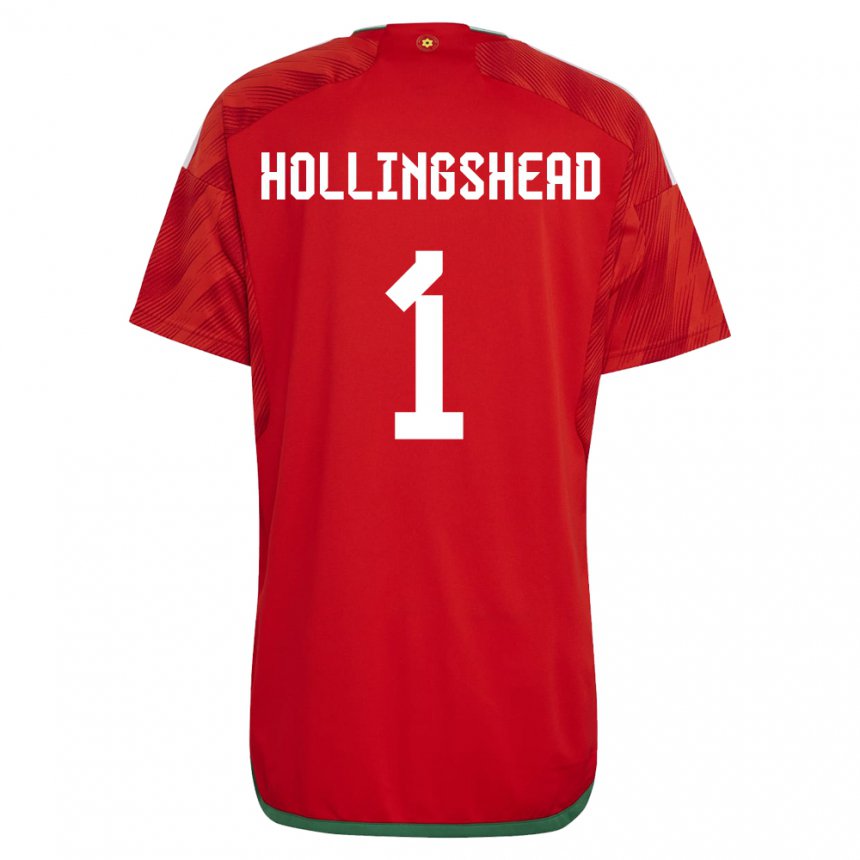 Mujer Camiseta Gales Ronnie Hollingshead #1 Rojo 1ª Equipación 22-24 La Camisa Argentina