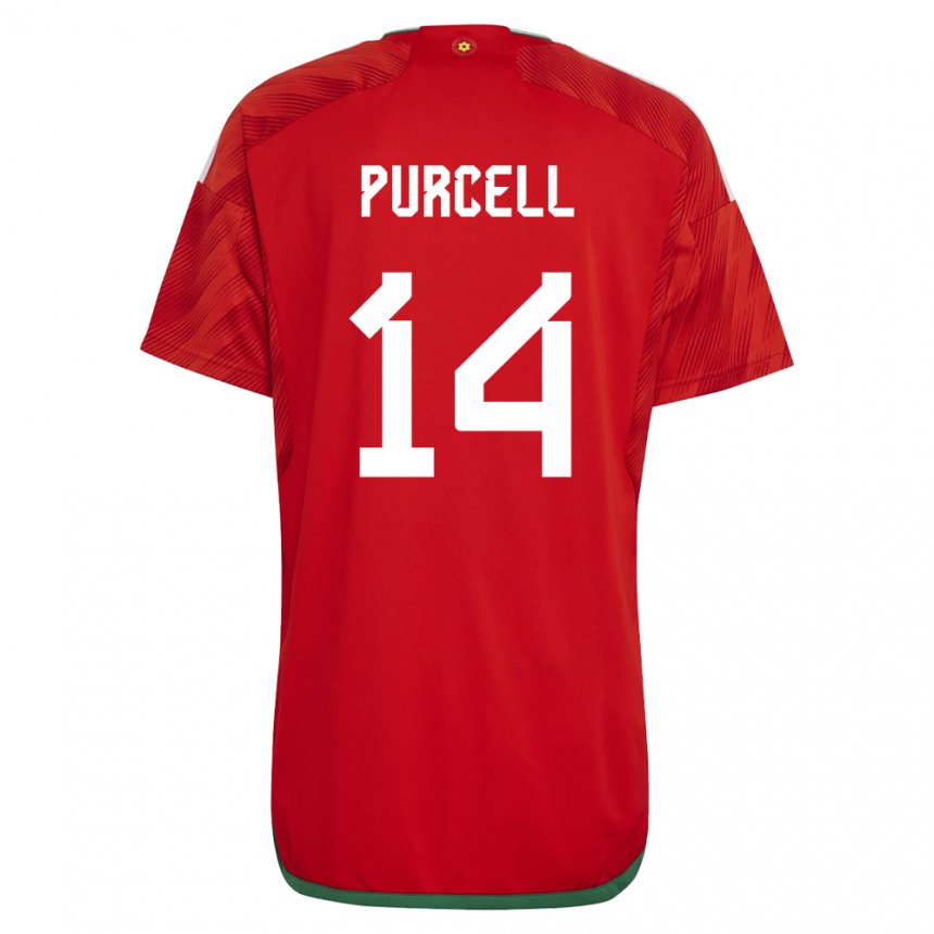 Mujer Camiseta Gales Benjamin Purcell #14 Rojo 1ª Equipación 22-24 La Camisa Argentina