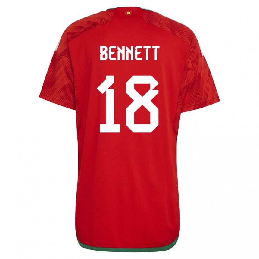Mujer Camiseta Gales Murphy Bennett #18 Rojo 1ª Equipación 22-24 La Camisa Argentina