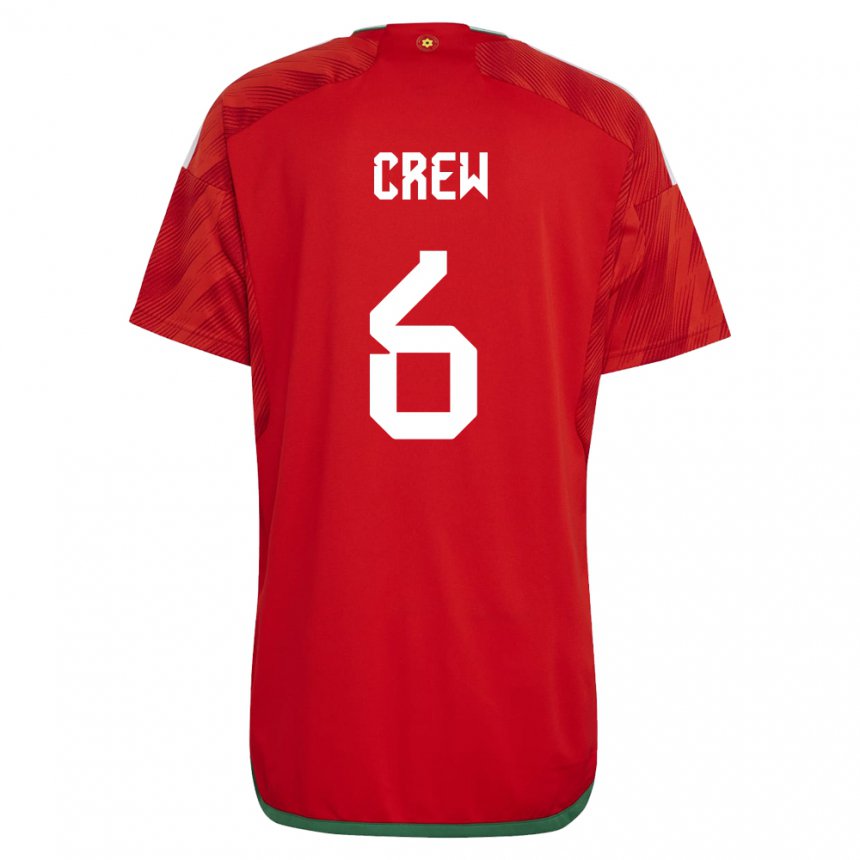 Mujer Camiseta Gales Charlie Crew #6 Rojo 1ª Equipación 22-24 La Camisa Argentina