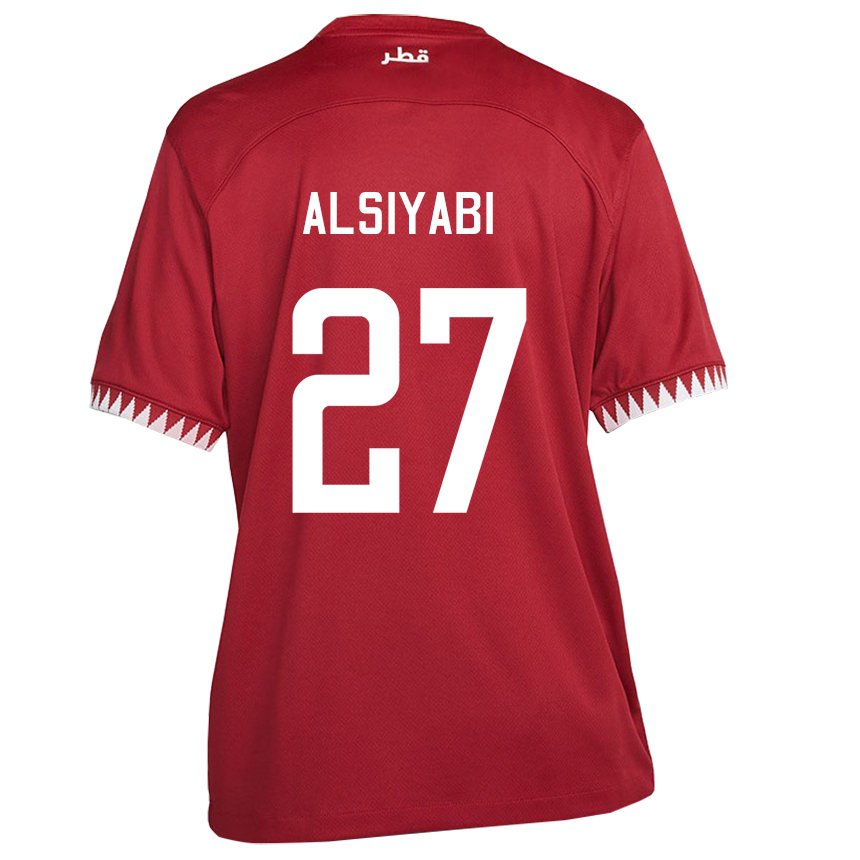 Mujer Camiseta Catar Nasra Alsiyabi #27 Granate 1ª Equipación 22-24 La Camisa Argentina