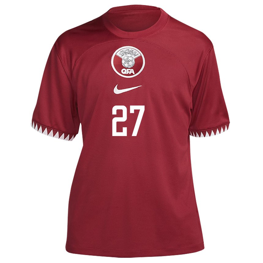 Mujer Camiseta Catar Nasra Alsiyabi #27 Granate 1ª Equipación 22-24 La Camisa Argentina