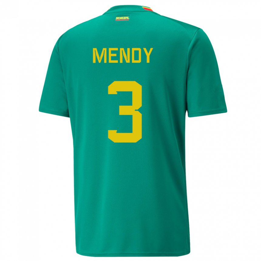 Mujer Camiseta Senegal Formose Mendy #3 Verde 2ª Equipación 22-24 La Camisa Argentina