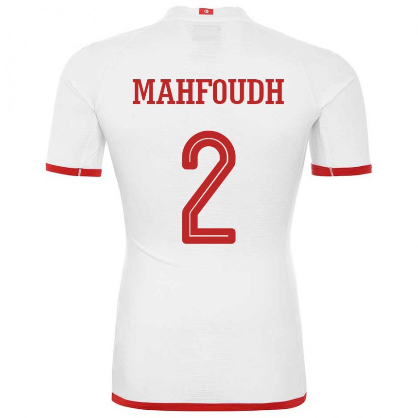 Mujer Camiseta Túnez Dhikra Mahfoudh #2 Blanco 2ª Equipación 22-24 La Camisa Argentina