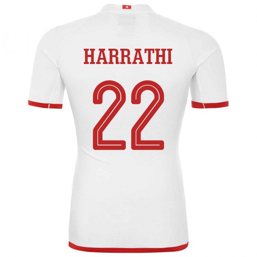 Mujer Camiseta Túnez Najla Harrathi #22 Blanco 2ª Equipación 22-24 La Camisa Argentina