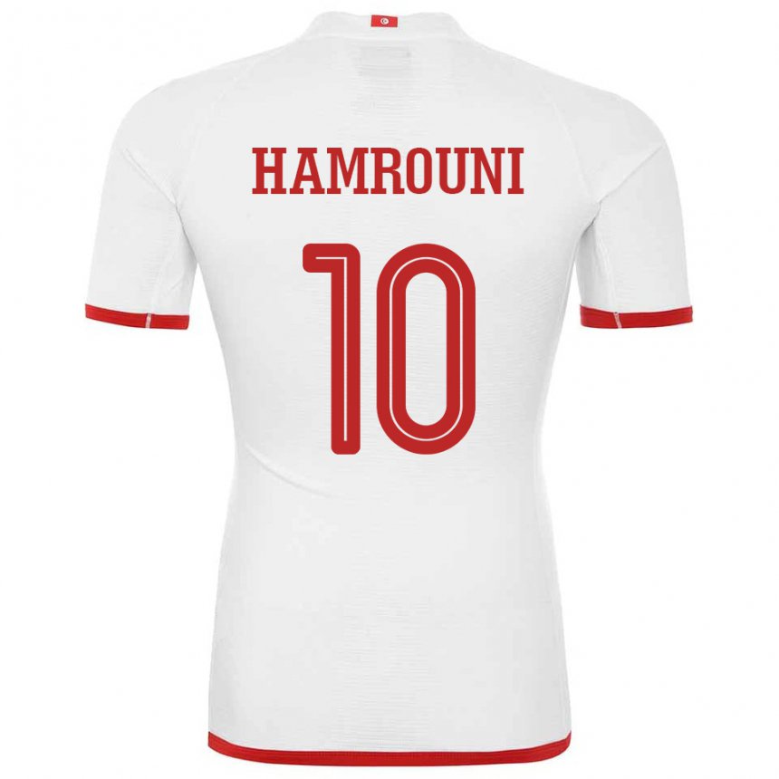 Mujer Camiseta Túnez Rayen Hamrouni #10 Blanco 2ª Equipación 22-24 La Camisa Argentina